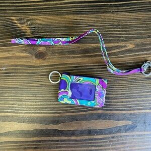 Vera Bradley Purple Floral ID Holder Wristlet